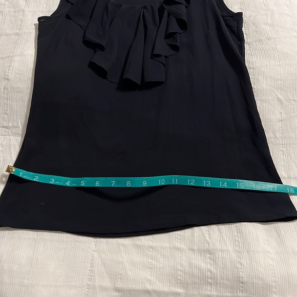 Tory Burch Navy Blue Tank Blue Layered Ruffles down front Classic Simple Beauty - Picture 13 of 13